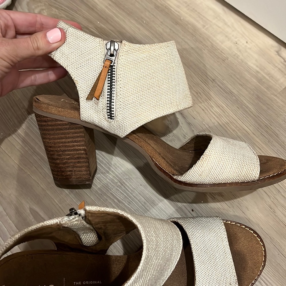 Tom’s Wedges Canvas off white